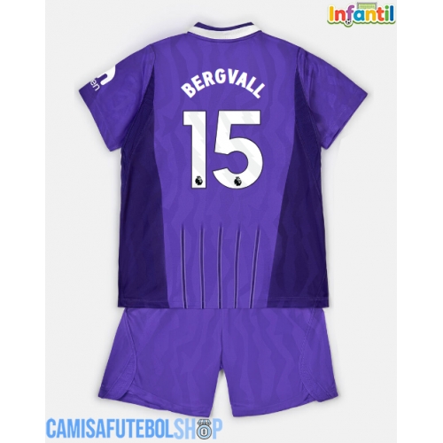 Camisa de time de futebol Tottenham Hotspur Lucas Bergvall #15 Replicas 3º Equipamento Infantil 2026-27 Manga Curta (+ Calças curtas)